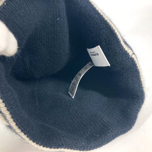 BURBERRY 8023982 Bicolor logo beanie hat knit hat knit cap Cashmere Black/White - Picture 6 of 9