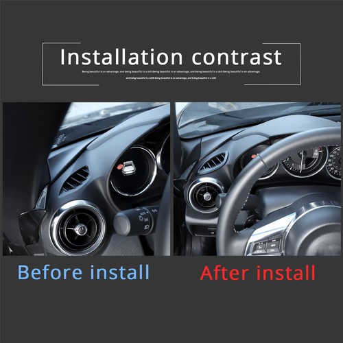 2PCS Matte Black Dashboard air vent frame Fit Fit For Mazda MX-5 Miata 2022-2023 - Picture 21 of 22