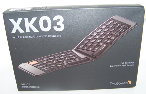 ProtoArc Ergonomic Foldable Keyboard XK03 Split Bluetooth Folding Keyboard Black