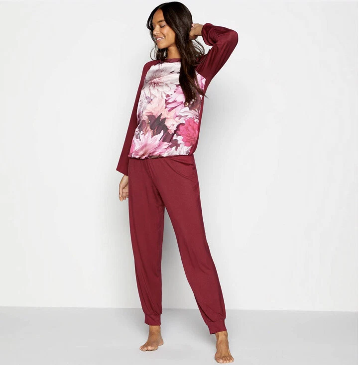 Ladies Ted Baker Clove Jersey Cuff Pant And Top Set Size 8 Pink