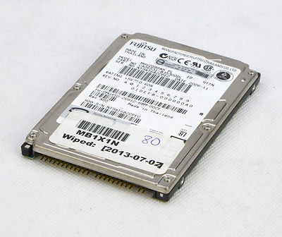 80GB 2,5'' 6,35 CM HDD FESTPLATTE FUJITSU MHV2080AH PL IDE PATA FÜR NOTEBOOK #O86