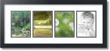 ArtToFrames Collage Mat Picture Photo Frame - 4 5x7" Openings in Satin Black 15