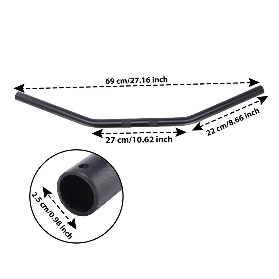 1" inch 25mm Drag Bar Handlebar Black For Honda Shadow Motorcycle Suzuki Yamaha - Imagem 2 de 4
