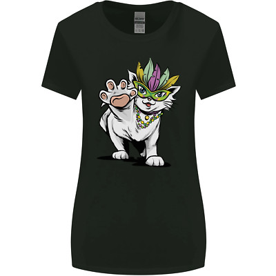 Karneval Festival Katze Damen T-Shirt breiter geschnitten