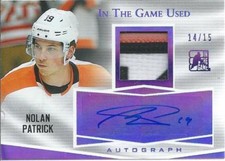 2017-18  Leaf ITG Used Patch Signature Autograph NOLAN PATRICK 14/15 Purple