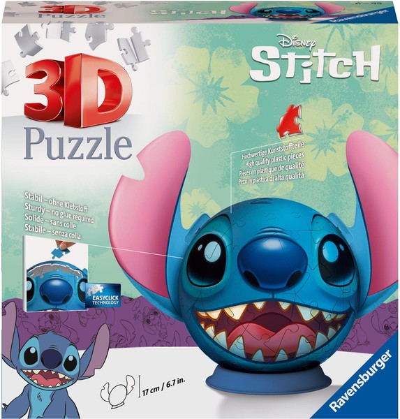 72 Teile Ravensburger 3D Puzzle Ball Disney Stitch Puzzle Ball Mit Ohren 11574-image