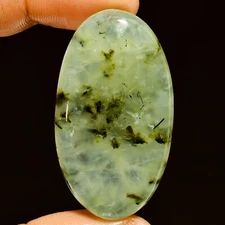 Natural Prehnite Oval Shape Cabochon Loose Gemstone 103 Ct. 46X26X8 mm EE-39476