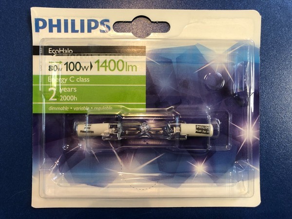 Philips Halogenstab R7S 230V 80W=100W Klar Leuchtmittel 78Mm Dimmbar !!!-image