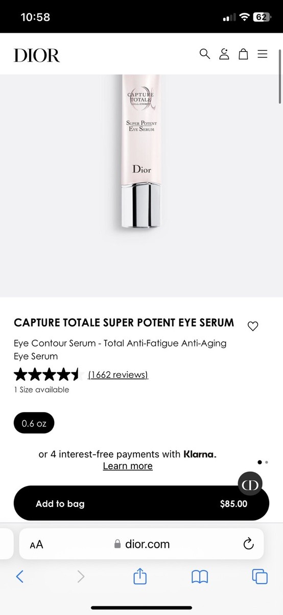 DIOR CAPTURE TOTALE 5-Pcs Full Size Skincare Set Eye Serum, Le