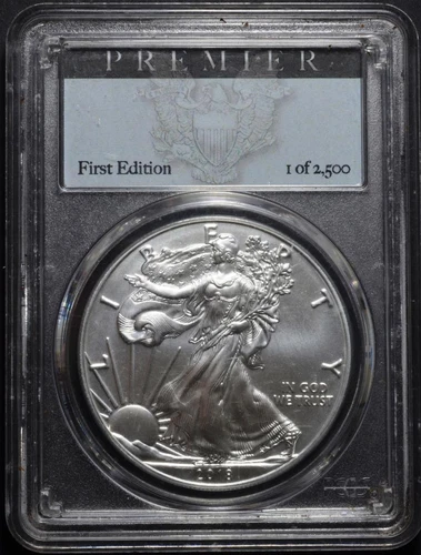 2018-W Burnished Silver Eagle $1 PCGS SP70 First Edition, Ships for Free