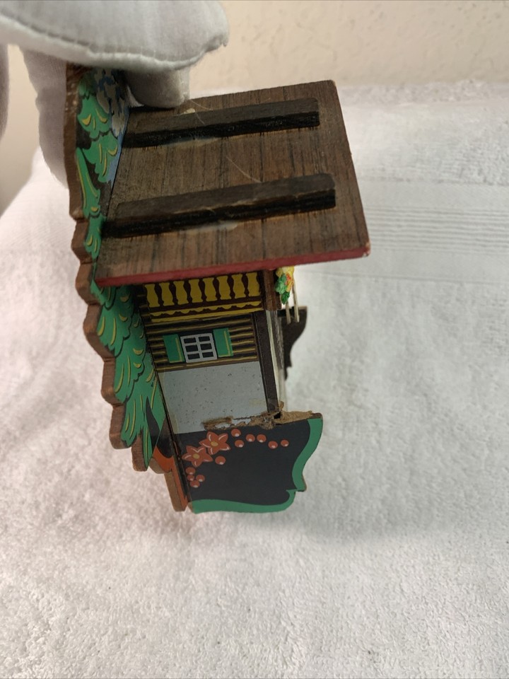 VINTAGE 90s GERMANY MINI GERMAN BLACK FOREST CHALET Hand Made CLOCK Not Tested eBay
