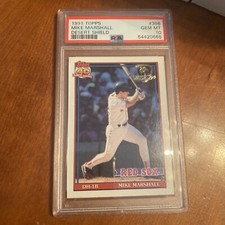 1991 Topps Desert Shield #356 MIKE MARSHALL PSA 10 RED SOX