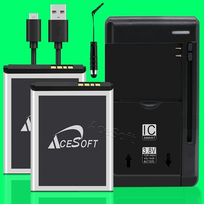 High Quality 2X 1370mAh Battery Wall Charger Cable for Alcatel Big Easy A383G US