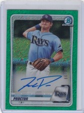 FORD PROCTOR 2020 BOWMAN CHROME GREEN SHIMMER AUTO AUTOGRAPH #36/99 TAMPA BAY