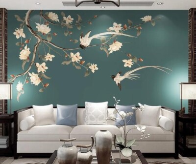 3D White Bird Branch G3417 Wallpaper Wall Murals Removable Self-adhesive Honey