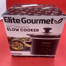 New Elite Gourmet By Maxi- Matic 2QT. Oval Stainless Steel Slow Cooker