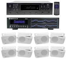 Technical Pro 6000w 6 Zone, Home Theater Bluetooth Receiver 8 4" Speakers EQ
