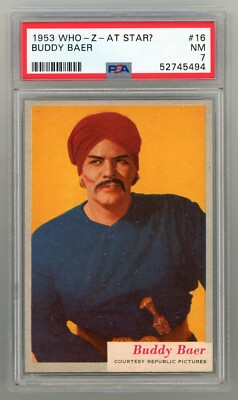 1953 Who-Z-At Star? #16 Buddy Baer PSA 7 NM #52745494 | eBay