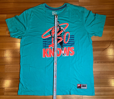 Vintage 34 Bo Knows Jackson Teal Green Nike T-shirt Tee Air