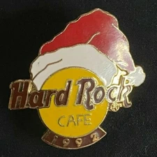 Hard Rock Cafe - Christmas 1992 Santa Hat HRC Logo Pin - 4LC Grid Back