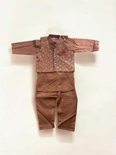 Traditional Kurta, Pajama and Coat Set for Boys - Ethnic Wear- 313