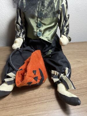 Pumpkin Head Scarecrow Halloween Joe Spencer ? Art Doll Vintage | eBay