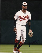 TIM BECKHAM  BALTIMORE ORIOLES    ACTION SIGNED 8x10