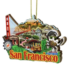 3D San Francisco Christmas Ornament