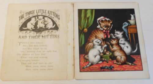 THE 3 LITTLE KITTENS - ILLUS. by EDWARD COGGER - McLoughlin Bros., 1874 - Foto 2 di 6