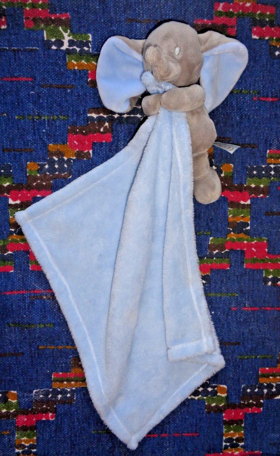 Doudou couverture elephant gris bleu Nicotoy, cadeau de naissance mixte