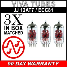 Brand New In Box Gain Matched Trio (3) JJ 12AT7 / ECC81 Vacuum Tubes