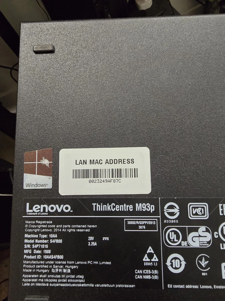 Lenovo ThinkCentre M93p Mini Desktop PC Core i5-4570T, 16GB RAM, 512gb SSD - Image 4 of 4
