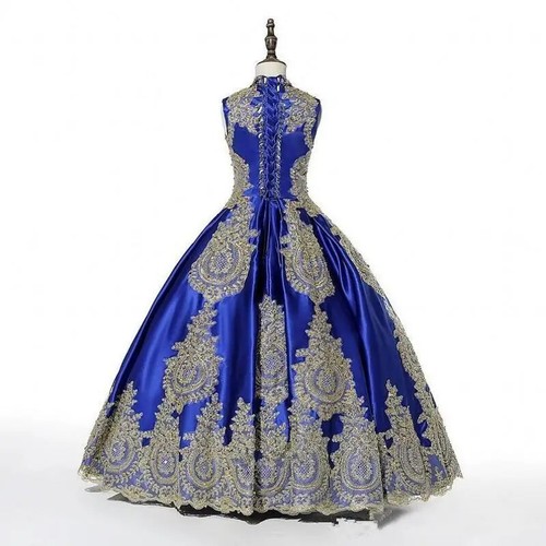 Perlen Blumenmädchen Kleider Hochzeit Lang Festzug Kleid Kind Ärmellos Spitzenkleider - Bild 24 von 32
