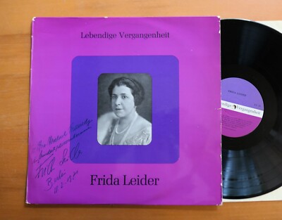 Frida Leider Signed Autograph Vinyl Lebendige Vergangenheit LV 30