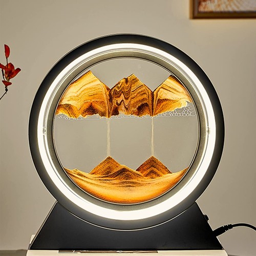 3D Flowing Sand Nachtlicht Sanduhr Lampe Moving Sand Bild Dekor Fließender Rahme - Bild 12 von 20