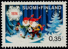 Finland #Mi758y MNH 1974 Christmas Dwarfs Winter Forest [552]