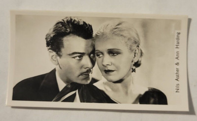 1937 Sinclair Film Stars Series 2 #82 Nils Asther & Ann Harding (A)