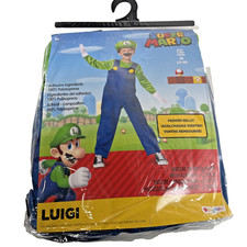 NEW IN BAG Disguise Nintendo Luigi Deluxe Boys Costume Green M 7-8 CHILD