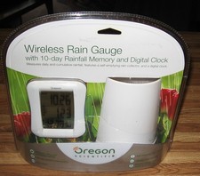 Oregon Scientific RGR682 Wireless Rain Gauge W/10 Day Memory & Clock/New Sealed