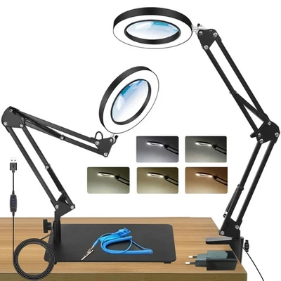 Lupenleuchte 8mal 72 LED Arbeitsleuchte Lupenlampe mit Standfuß Tischlampe - Bild 1 von 4