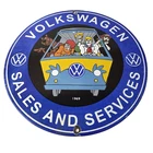 Vintage Volkswagen Sign - Porcelain VW Bus Service Scooby Doo Gas Sign