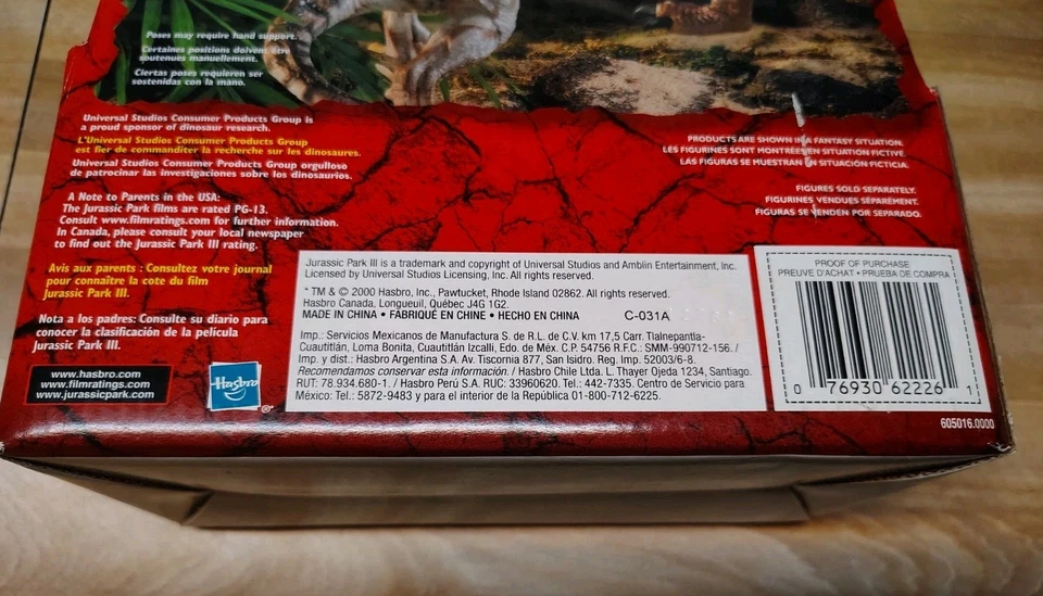 Jurassic Park III 3 T-Rex Electronic RE-AK A-TAK Dinosaur Vintage Hasbro NEW  - Image 4 of 4