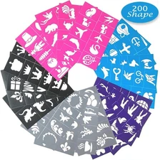 Face Painting Stencils for Kids, 200 Pieces Professional Small, Color 