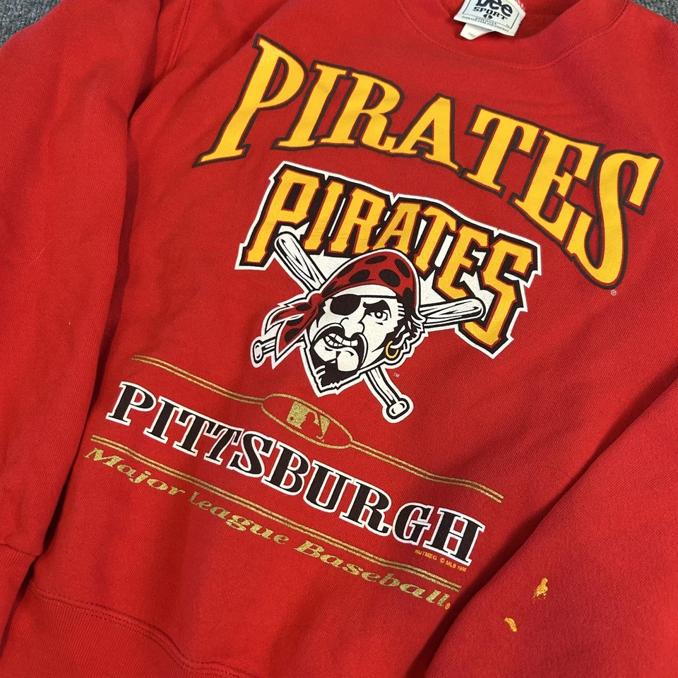 Vintage Pittsburgh Pirates Sweater youth Red MLB Baseball Crewneck Pullover 90s - Image 4 of 4
