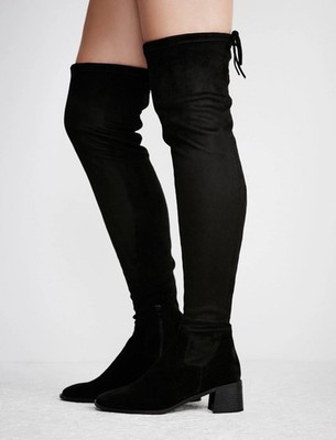 Free People Coast To Coast Over The Knee Black Suede Boots Size 39 Boho New