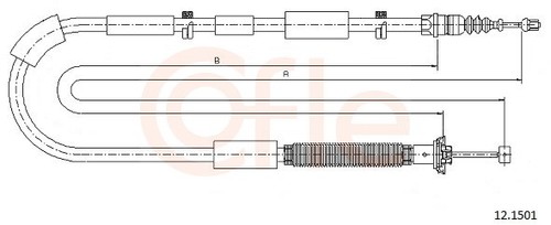 CABLE PARKING BRAKE 12.1501 FOR LANCIA DELTAIII 198A7.000/A1.000/A4.000 1.4L - Picture 2 of 7