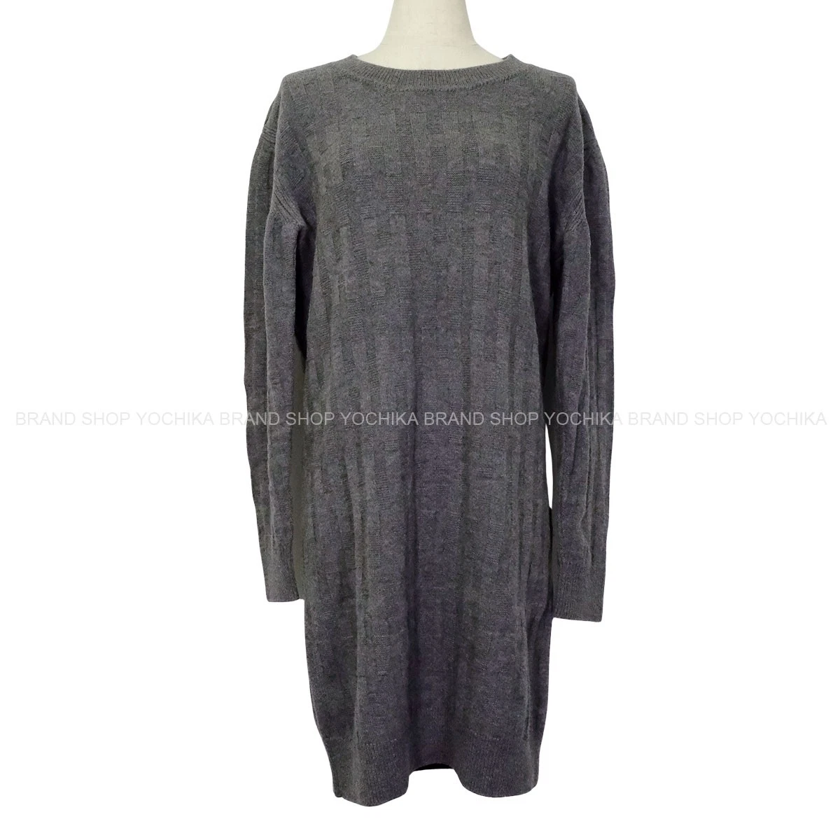 Hermes — [Pre-loved] 2022AW HERMES Ladies Knit One-piece H-logo Grey Wool100% #36 dre...