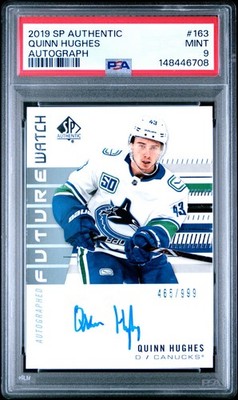 Quinn Hughes 2019-20 SP Authentic Future Watch Auto PSA 9
