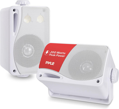 3-Way Indoor & Outdoor Box Speaker System - 3.5'' 200 Watt Compact Wall Mount Spe