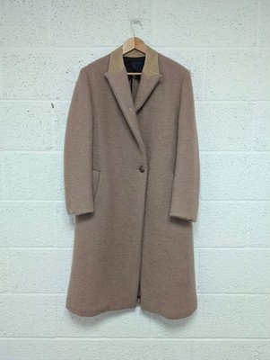 Joseph Osborne Wool Alpaca Coat Women's Size 40 Beige Mohair Long Overcoat